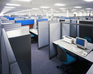 Desk Cubicles Jackson TN Line of desk cubicles in a corporate office